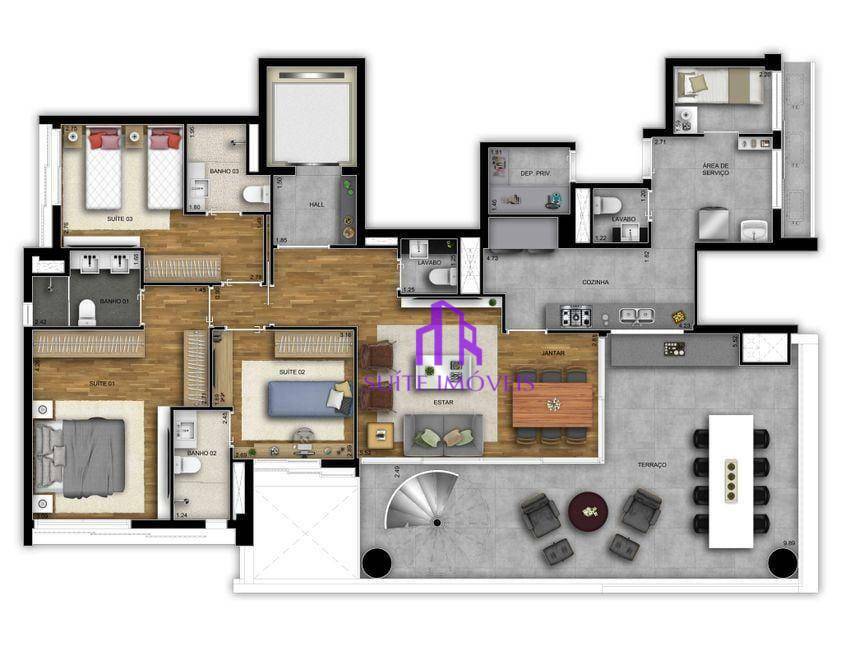 Cobertura à venda com 3 quartos, 324m² - Foto 3