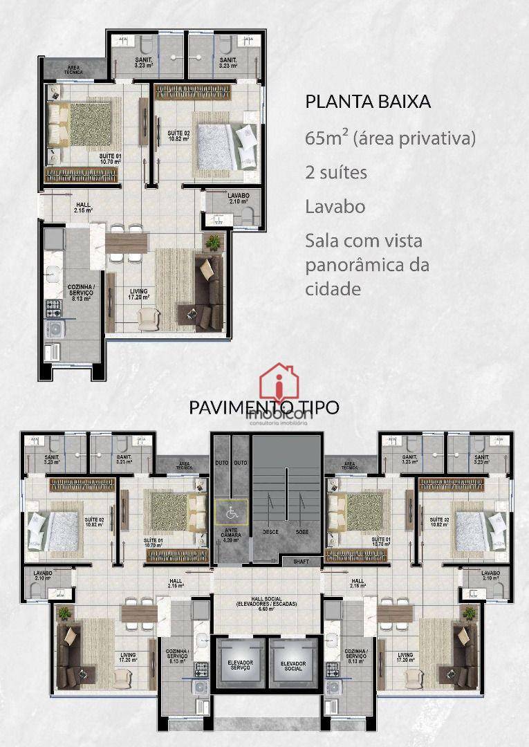 Apartamento à venda com 2 quartos, 65m² - Foto 3