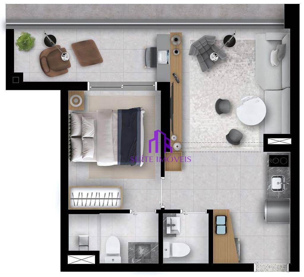 Apartamento à venda com 1 quarto, 42m² - Foto 12