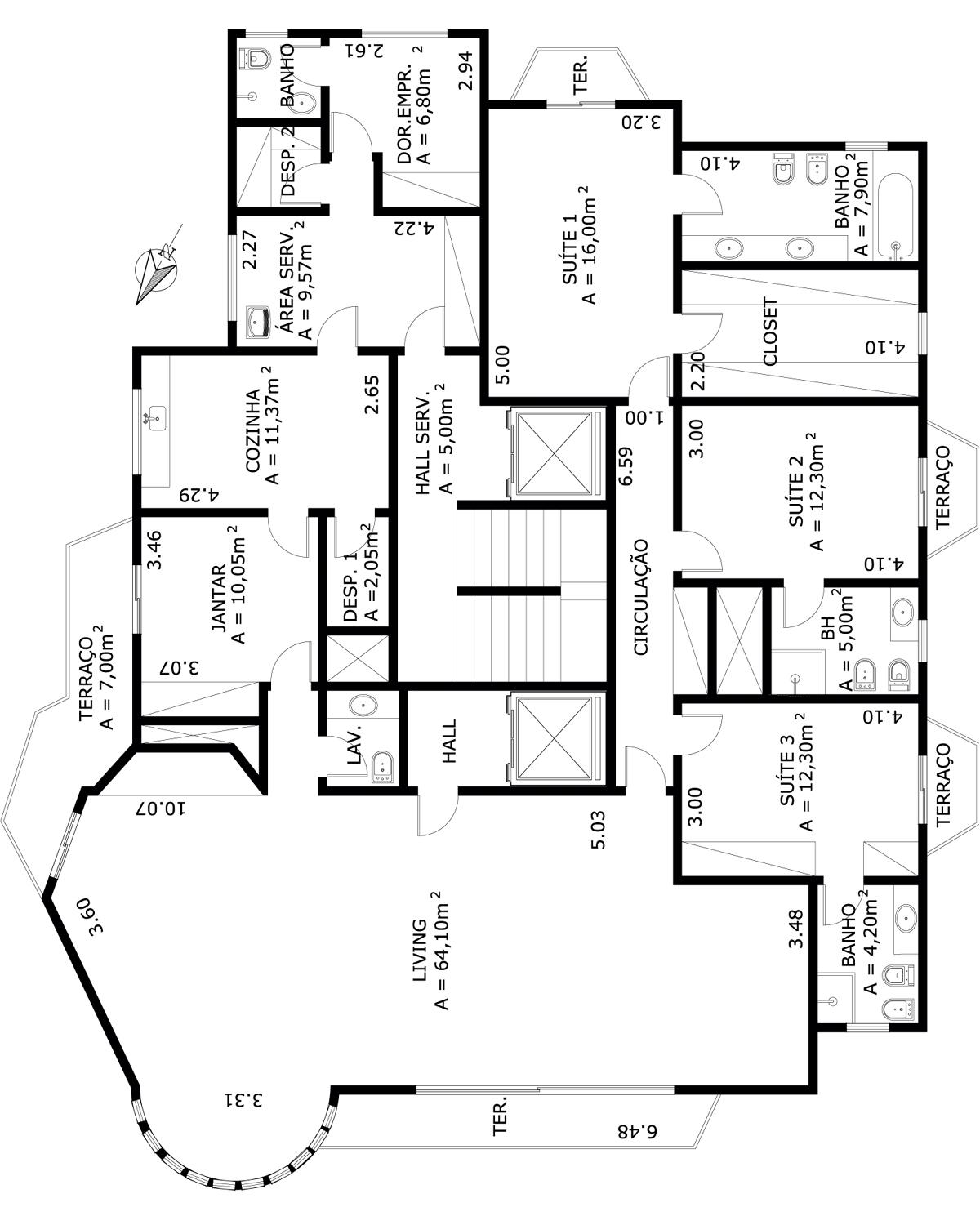 Apartamento à venda com 3 quartos, 234m² - Foto 2