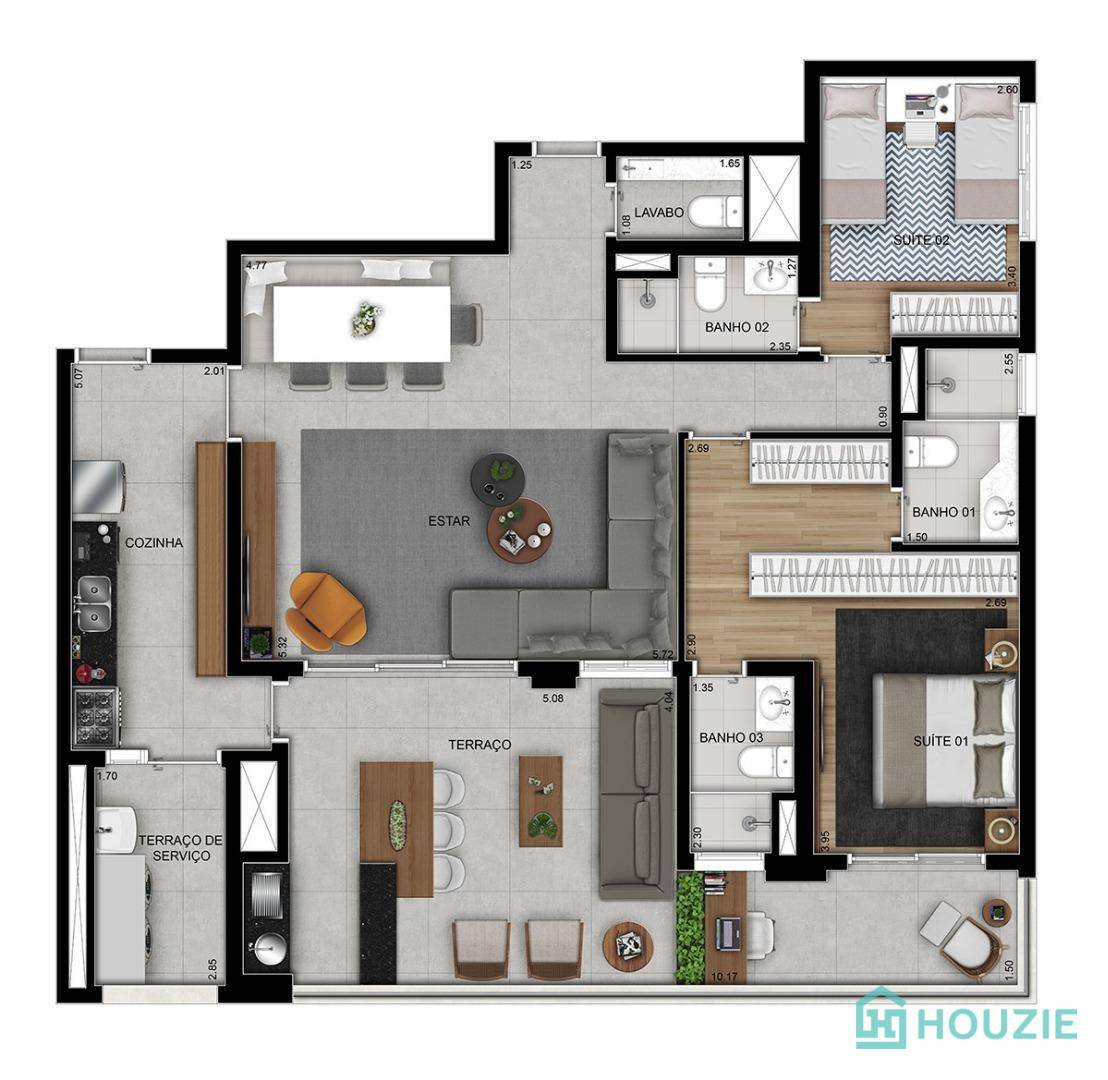 Apartamento à venda com 3 quartos, 134m² - Foto 27