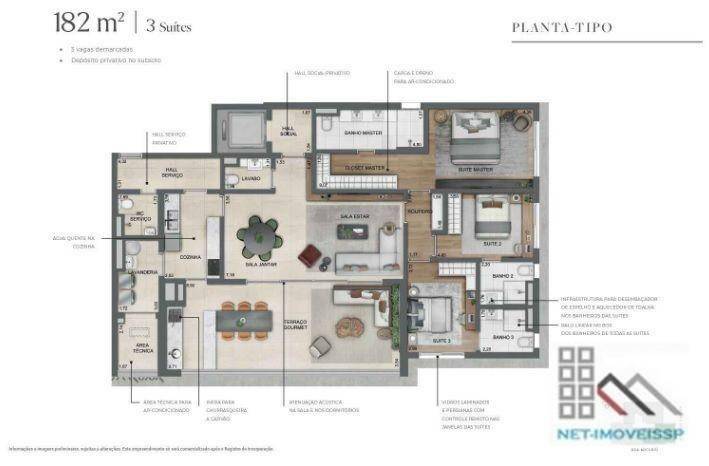 Apartamento à venda com 3 quartos, 182m² - Foto 28