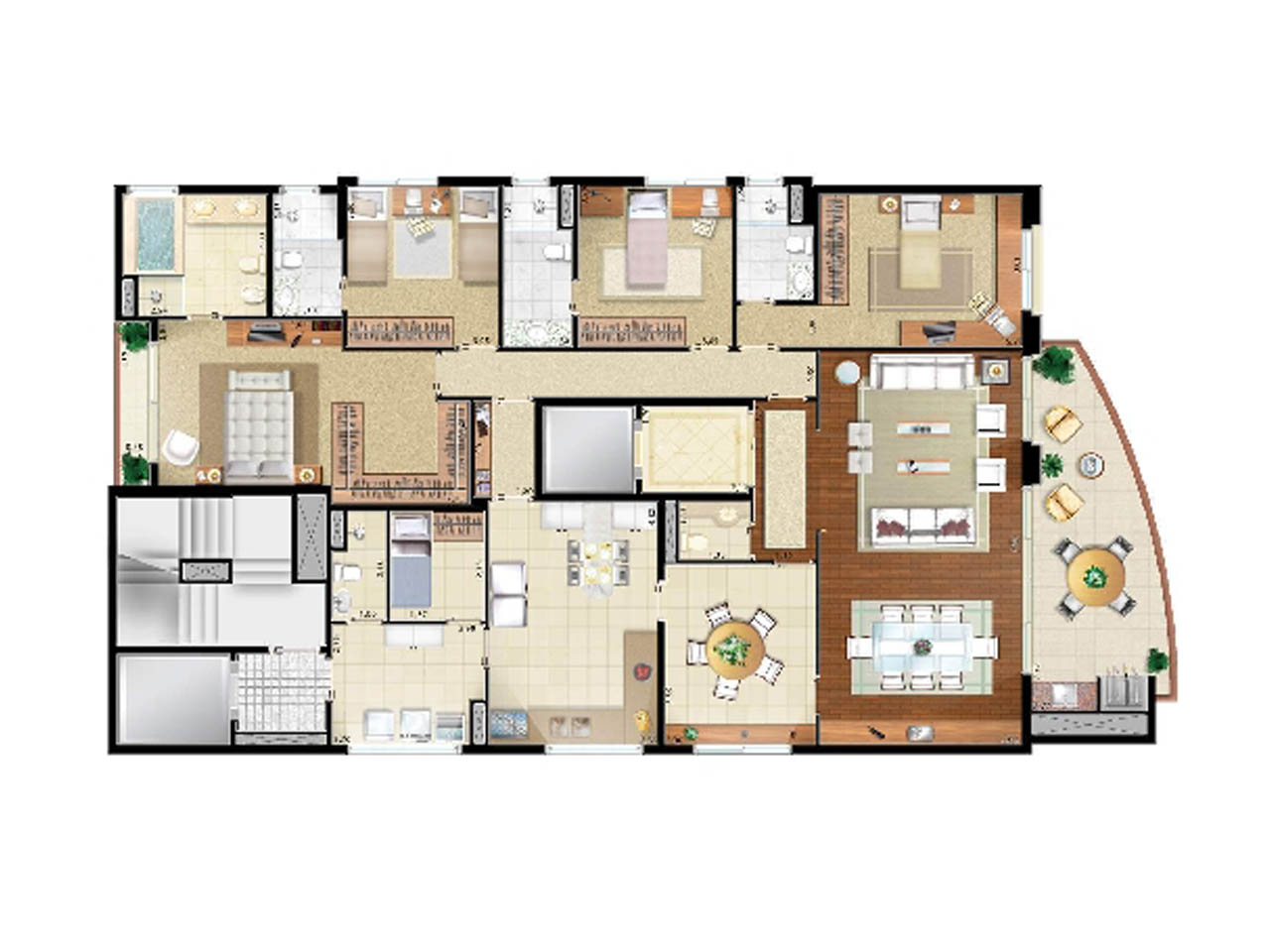 Apartamento à venda com 3 quartos, 202m² - Foto 2