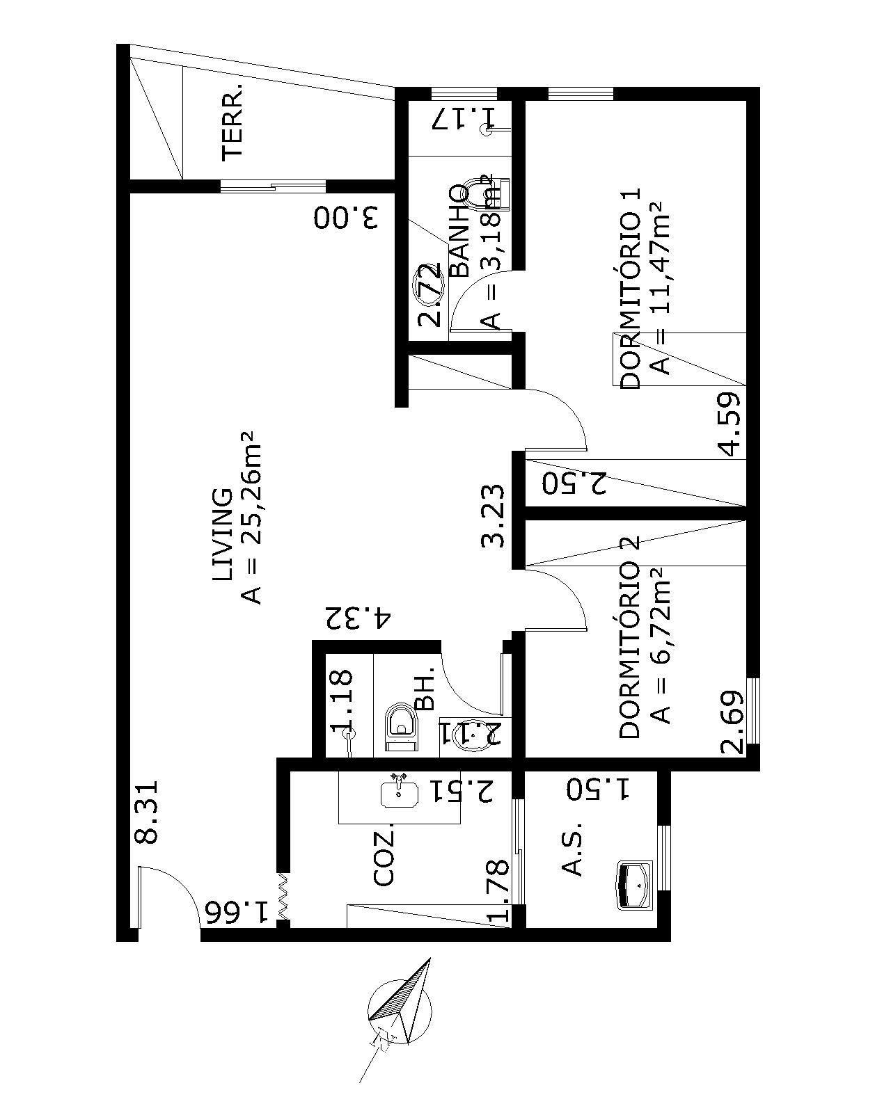 Apartamento à venda com 2 quartos, 67m² - Foto 3