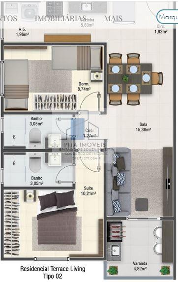 Apartamento à venda com 2 quartos, 55m² - Foto 14