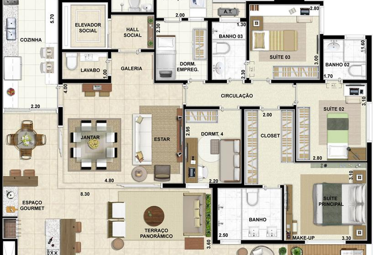 Apartamento à venda com 4 quartos, 156m² - Foto 19