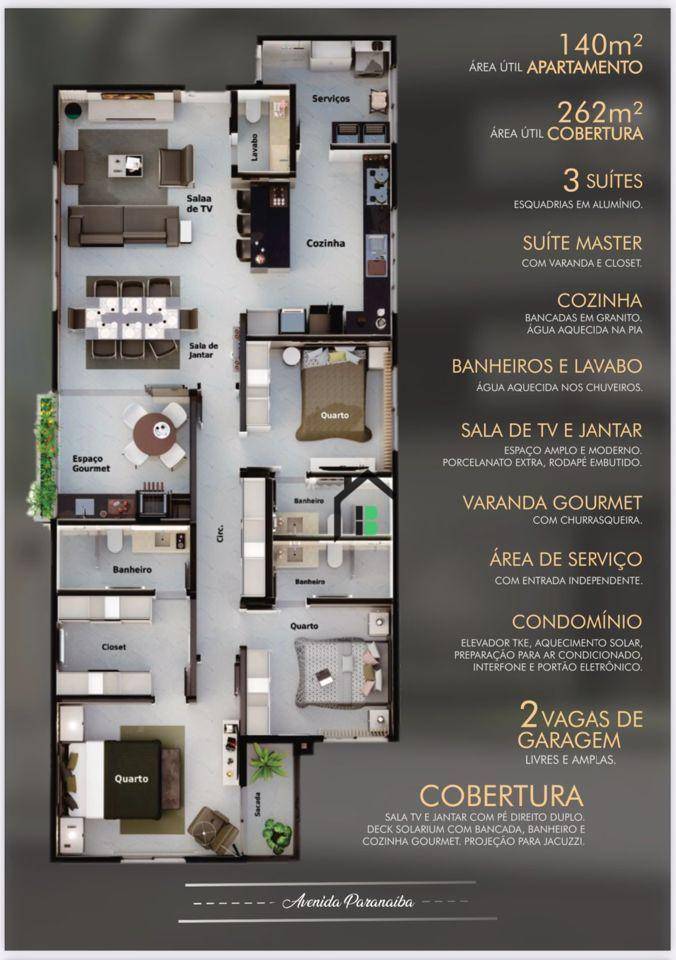 Apartamento, 3 quartos, 140 m² - Foto 3