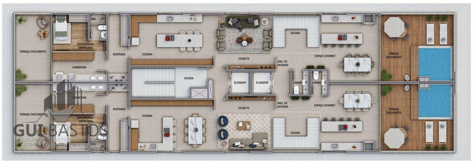 Apartamento à venda com 3 quartos, 172m² - Foto 2