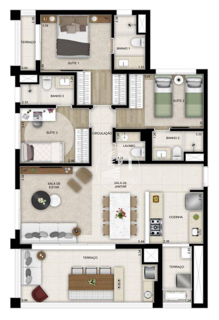 Apartamento à venda com 3 quartos, 103m² - Foto 8