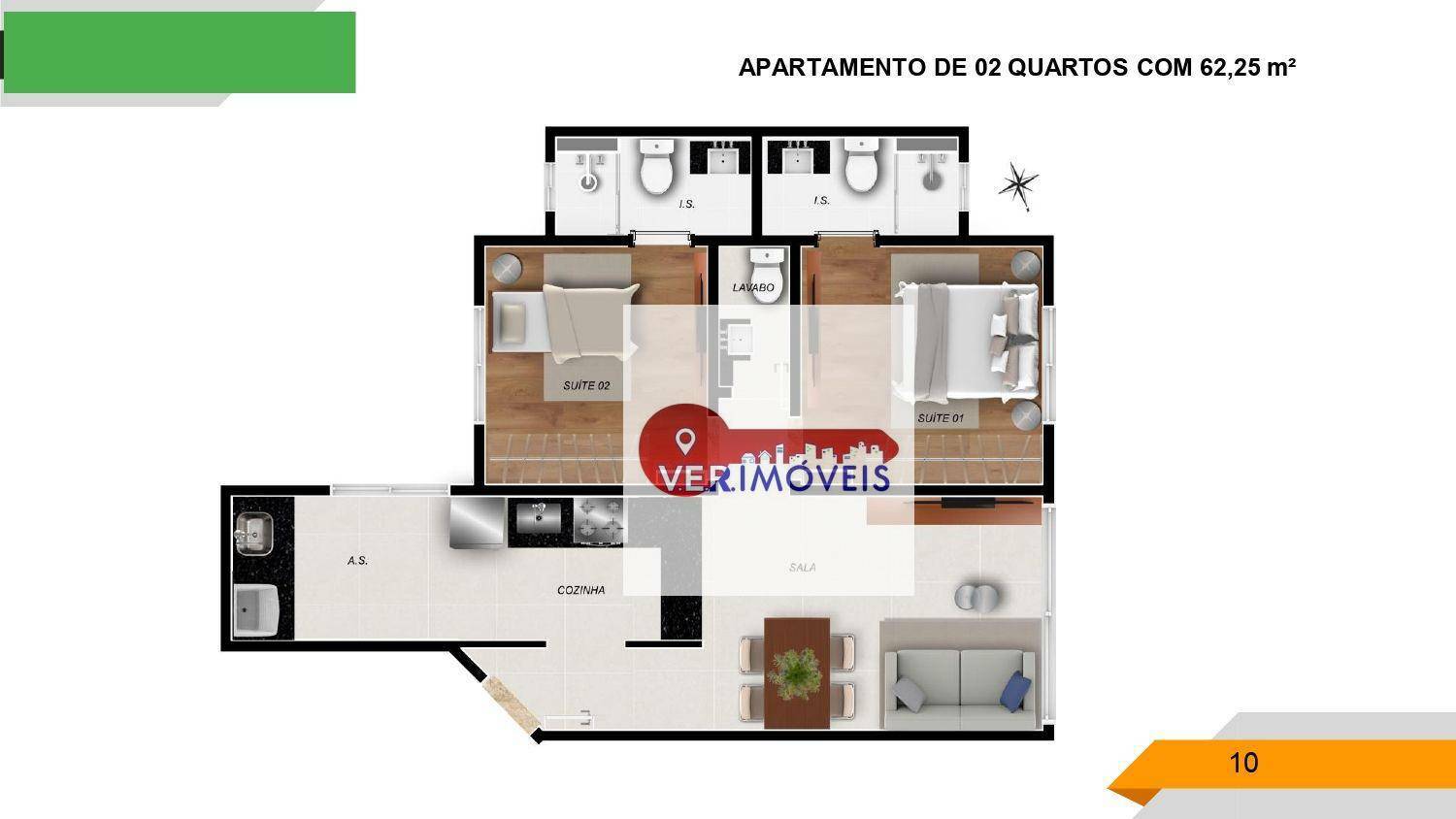 Apartamento à venda com 3 quartos, 105m² - Foto 3