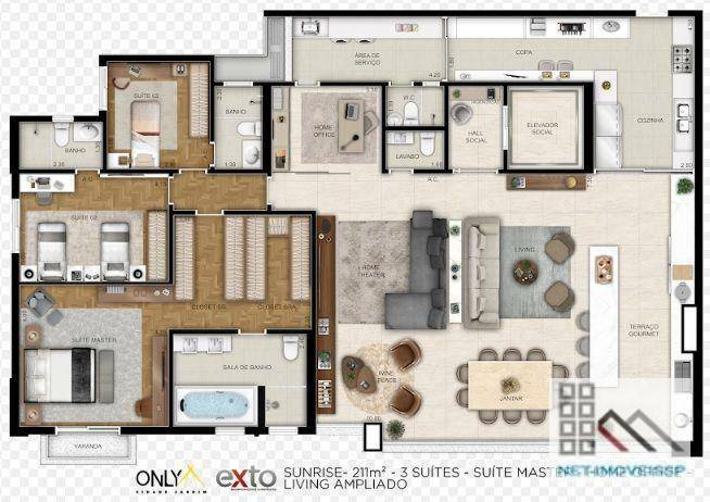 Apartamento à venda com 3 quartos, 211m² - Foto 53