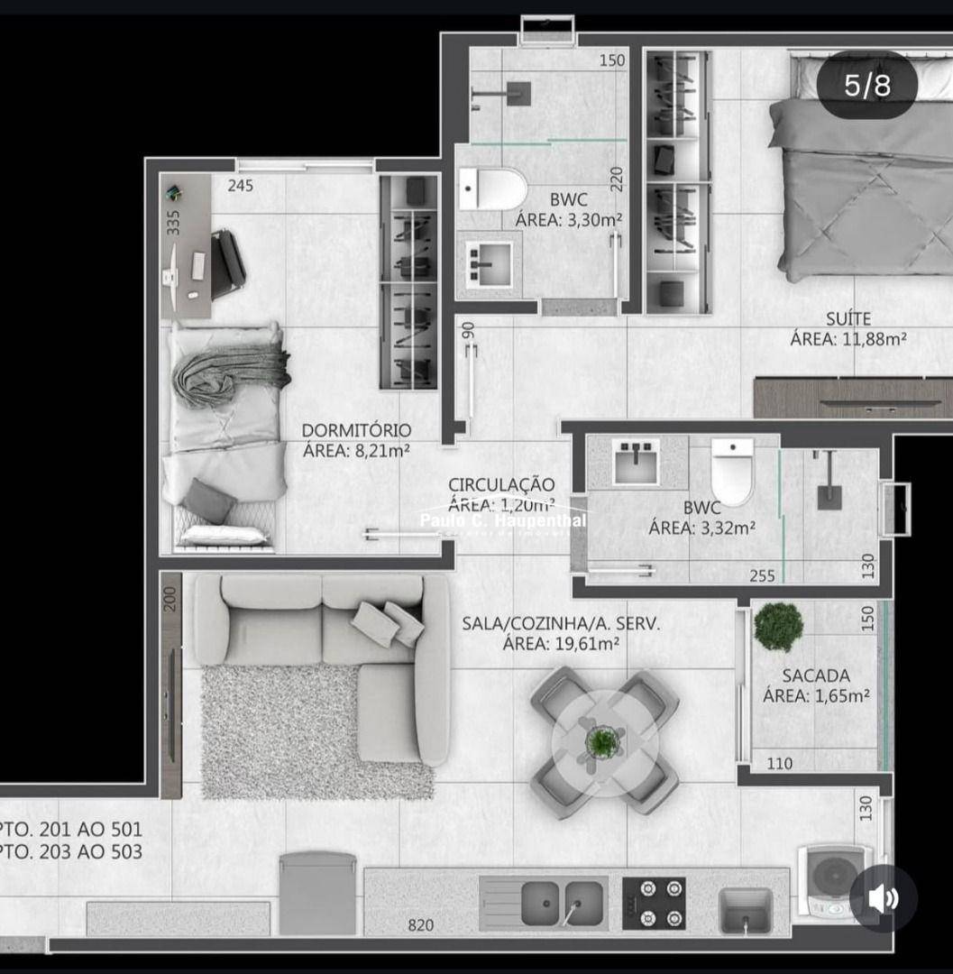 Apartamento, 2 quartos, 56 m² - Foto 2