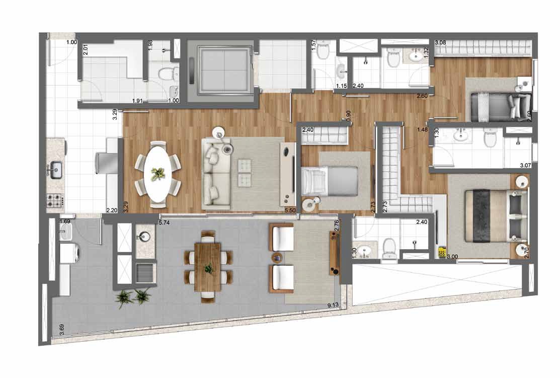 Apartamento à venda com 3 quartos, 131m² - Foto 5