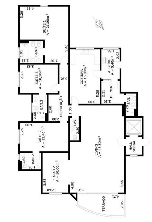 Apartamento à venda com 3 quartos, 167m² - Foto 3