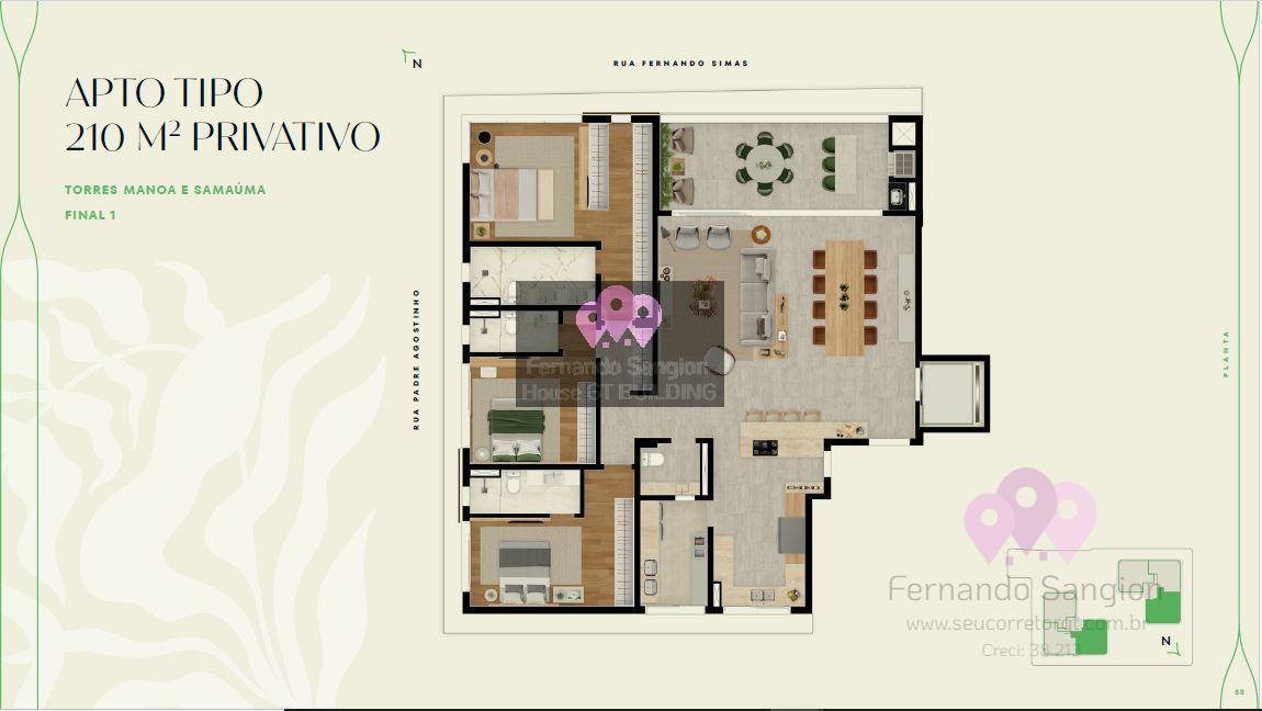 Apartamento à venda com 3 quartos, 203m² - Foto 4