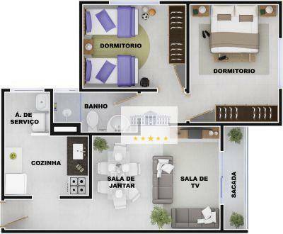 Apartamento à venda com 2 quartos, 58m² - Foto 7