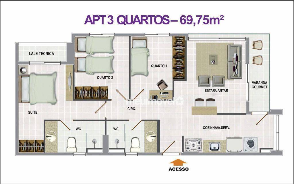 Apartamento, 3 quartos, 70 m² - Foto 4
