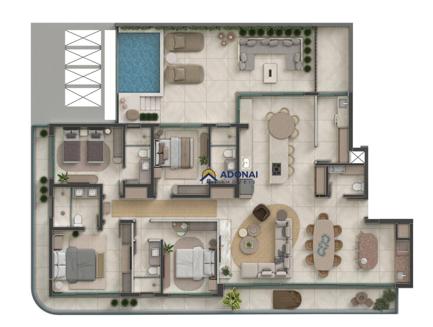 Apartamento, 4 quartos, 213 m² - Foto 2