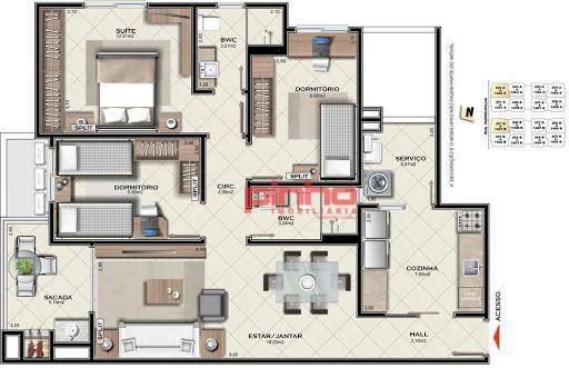 Apartamento à venda com 3 quartos, 93m² - Foto 2