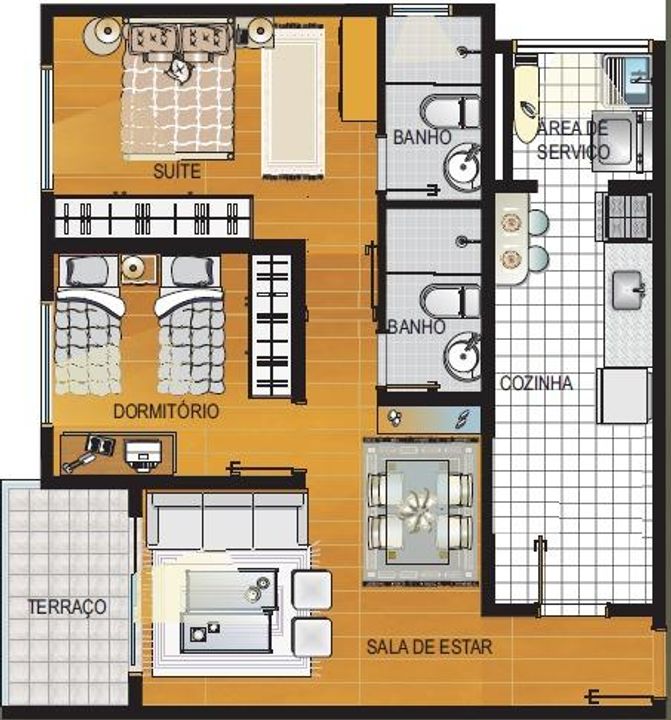 Apartamento à venda com 2 quartos, 67m² - Foto 3