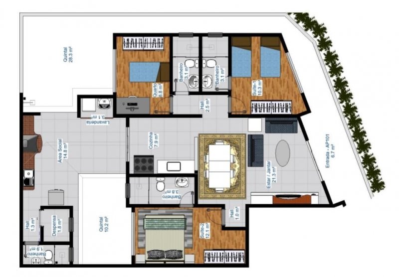 Apartamento à venda com 3 quartos, 84m² - Foto 5