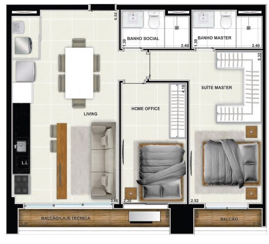 Apartamento, 1 quarto, 51 m² - Foto 56