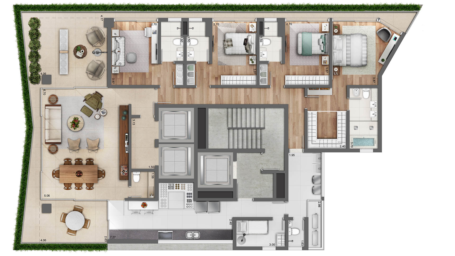 Apartamento à venda com 4 quartos, 269m² - Foto 2