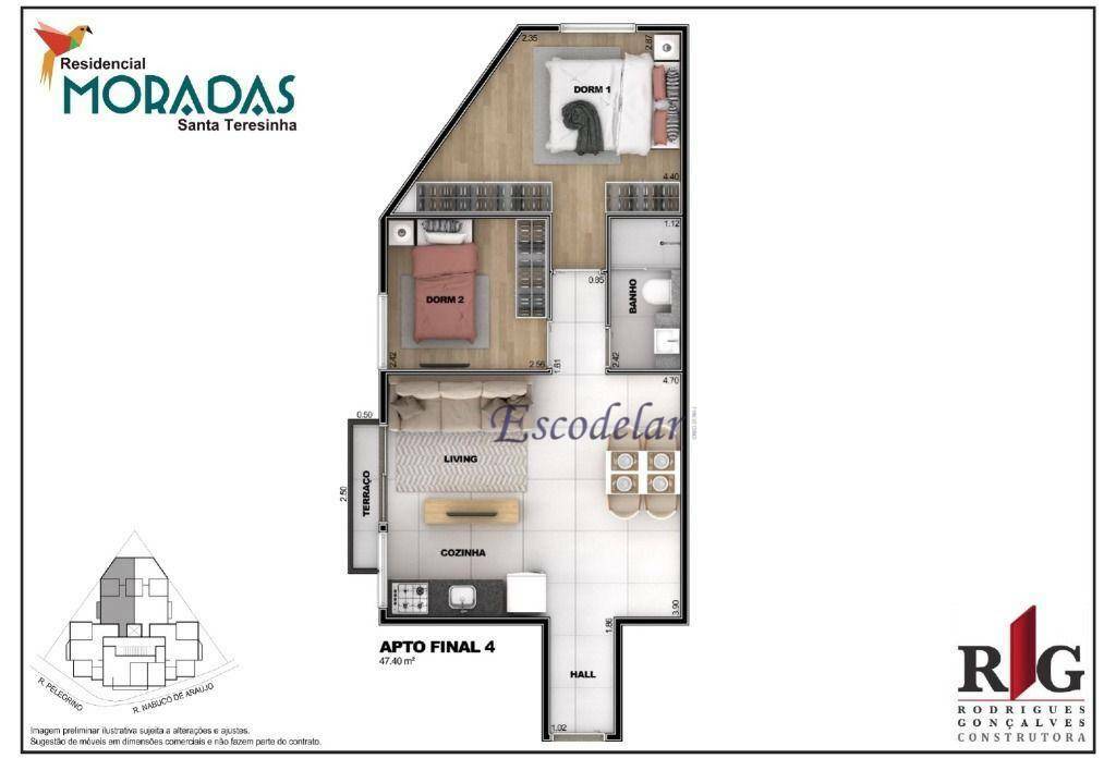 Apartamento à venda com 2 quartos, 47m² - Foto 16