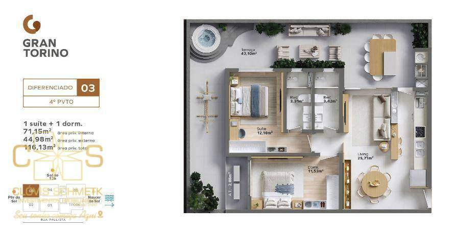 Apartamento à venda com 1 quarto, 77m² - Foto 20