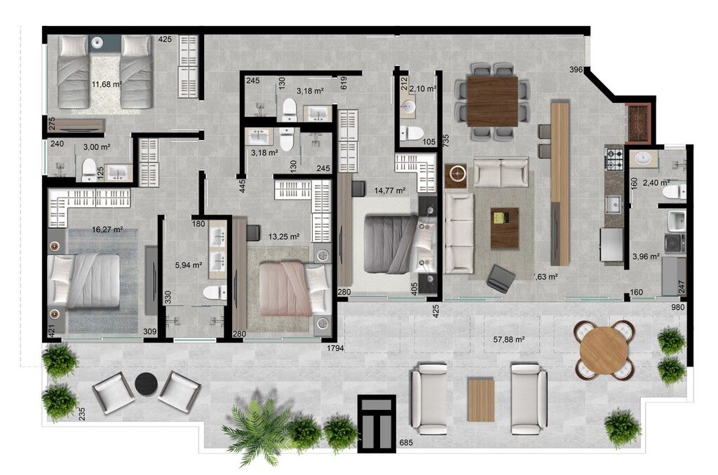 Apartamento à venda com 3 quartos, 125m² - Foto 17