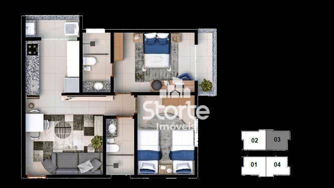 Apartamento à venda com 2 quartos, 56m² - Foto 7