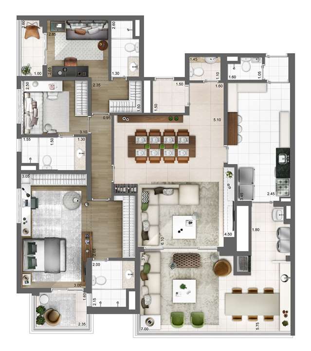 Apartamento à venda com 3 quartos, 165m² - Foto 7