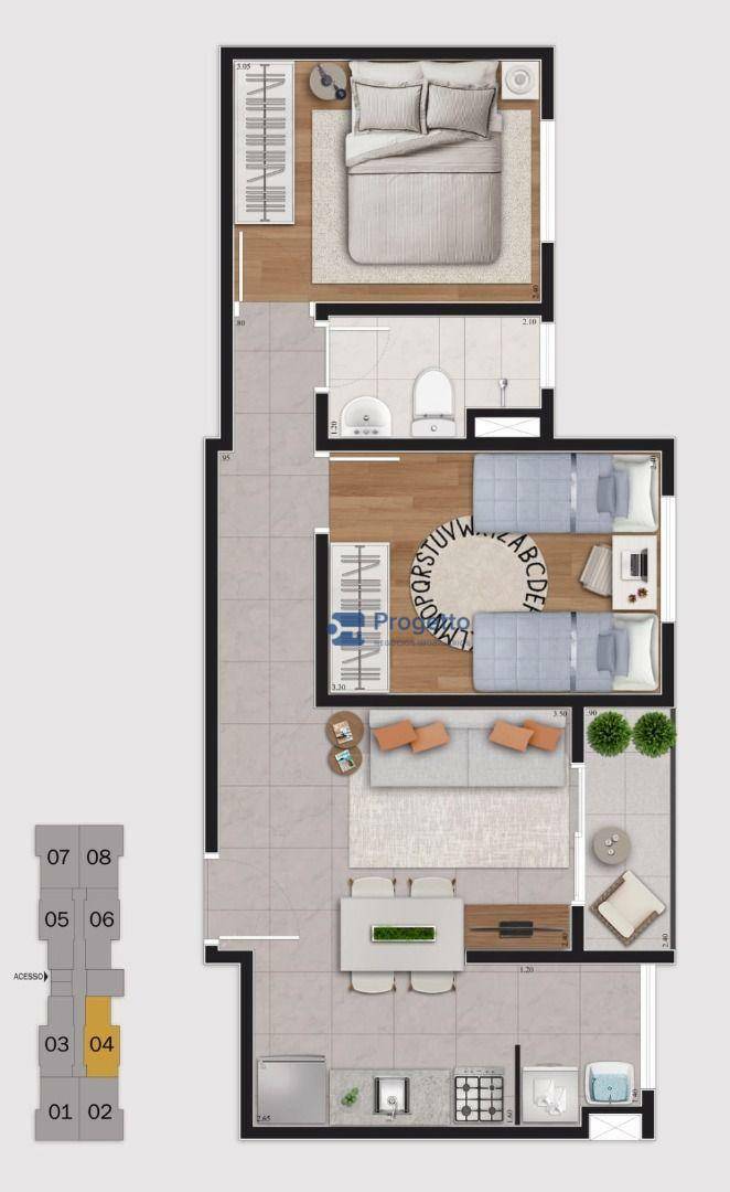 Apartamento à venda com 2 quartos, 45m² - Foto 3