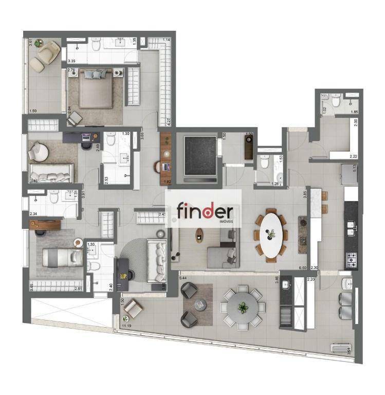 Apartamento à venda com 3 quartos, 189m² - Foto 29