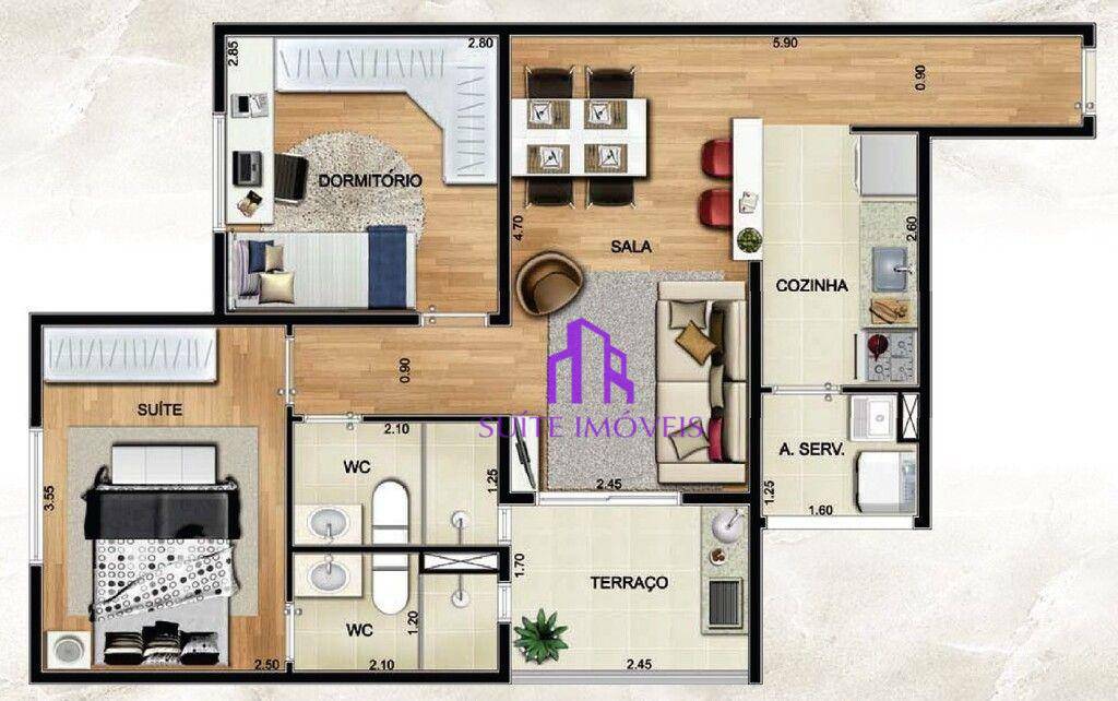 Apartamento à venda com 2 quartos, 56m² - Foto 89