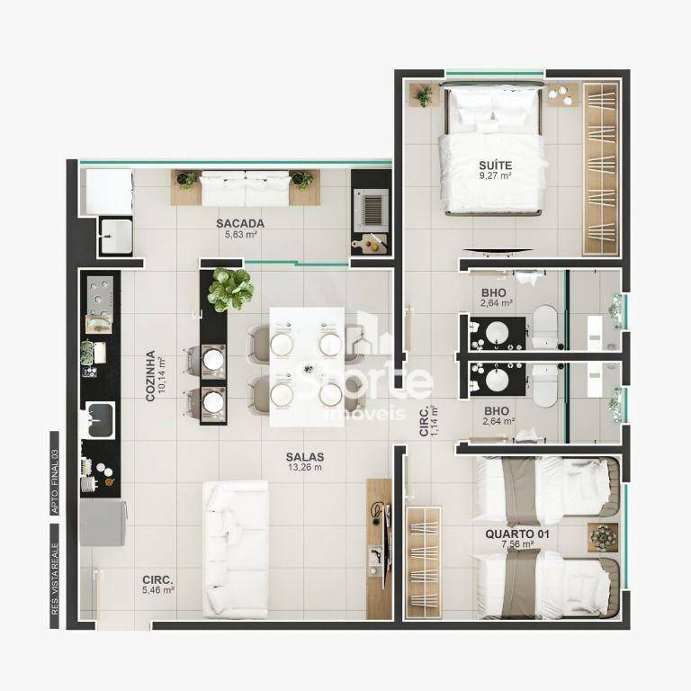 Apartamento à venda com 2 quartos, 59m² - Foto 22