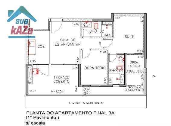 Apartamento à venda com 2 quartos, 56m² - Foto 2