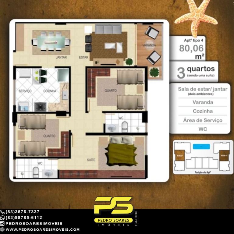 Apartamento à venda com 3 quartos, 73m² - Foto 3