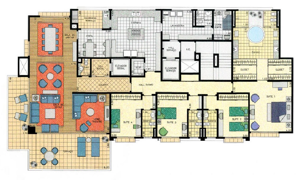 Apartamento à venda com 4 quartos, 355m² - Foto 2