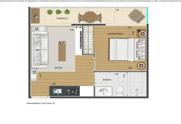 Apartamento à venda com 1 quarto, 41m² - Foto 3