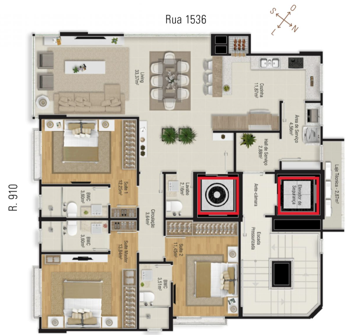 Apartamento à venda com 3 quartos, 172m² - Foto 7