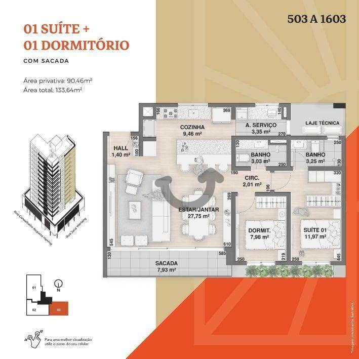 Apartamento à venda com 2 quartos, 90m² - Foto 2