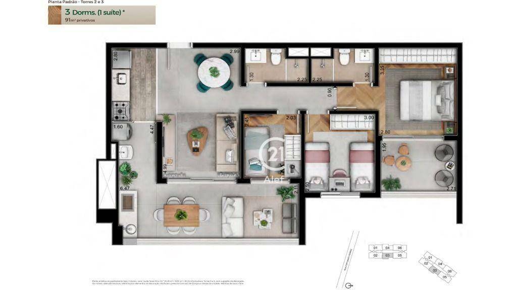 Apartamento à venda com 3 quartos, 91m² - Foto 28