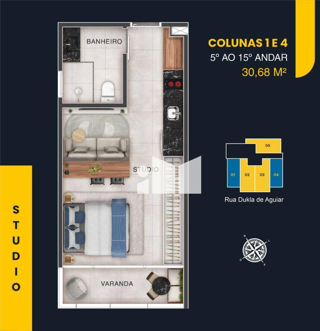 Kitnet e Studio à venda com 1 quarto, 30m² - Foto 3