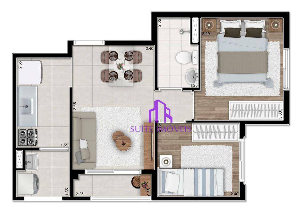 Apartamento à venda com 2 quartos, 37m² - Foto 9