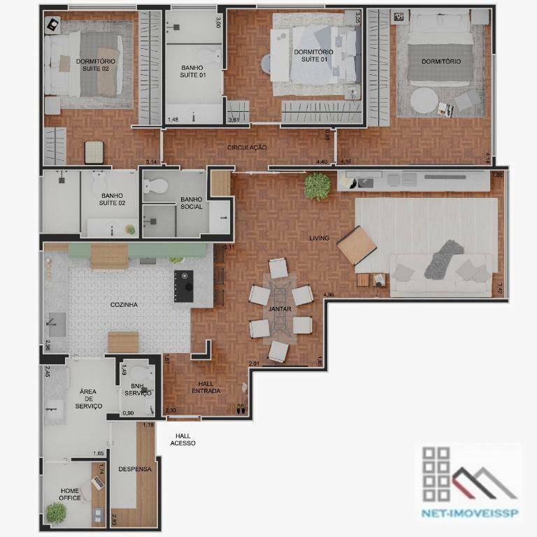 Apartamento à venda com 3 quartos, 133m² - Foto 5