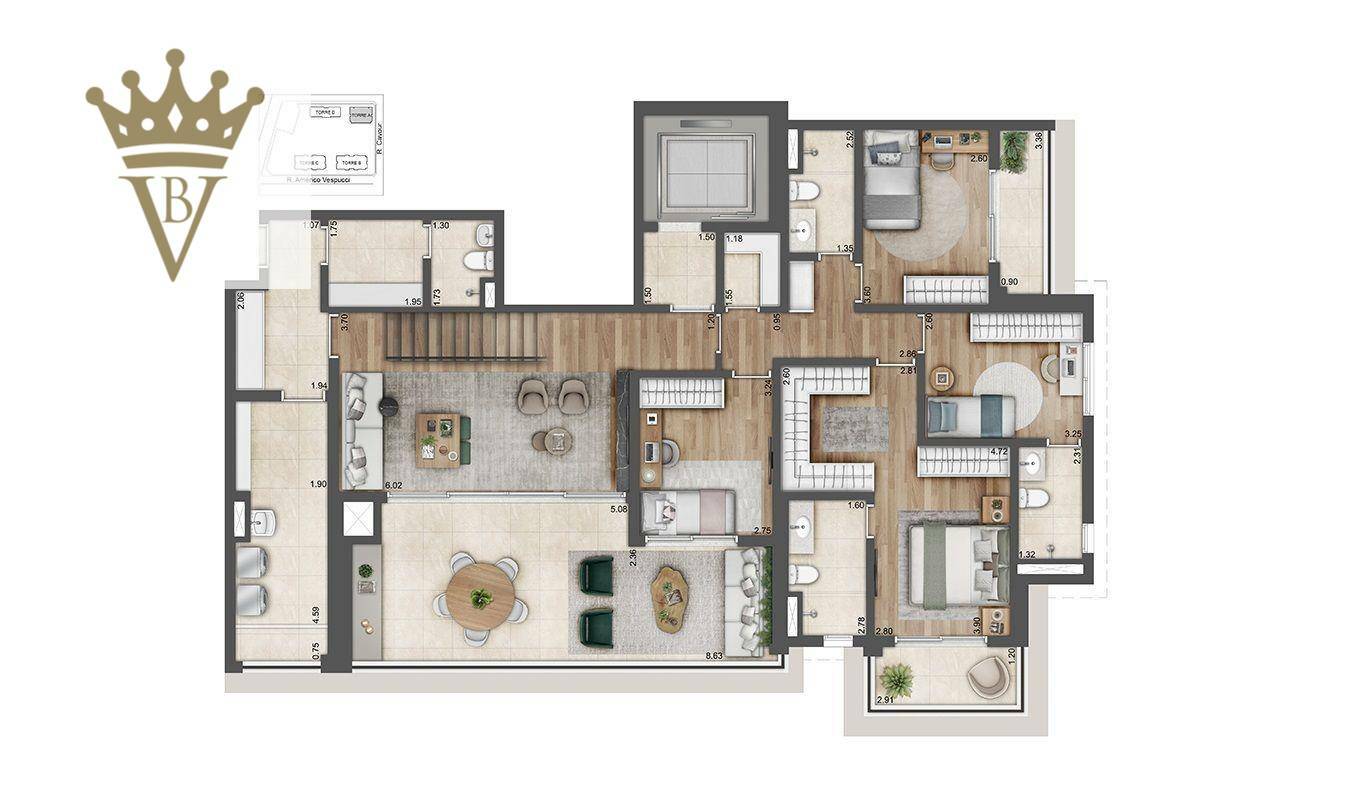 Apartamento à venda com 4 quartos, 322m² - Foto 14