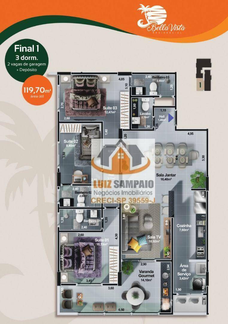 Apartamento à venda com 2 quartos, 72m² - Foto 7