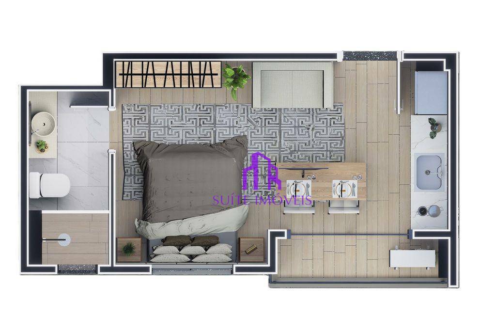 Apartamento à venda com 1 quarto, 43m² - Foto 3