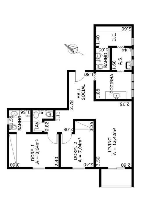 Apartamento à venda com 2 quartos, 66m² - Foto 2